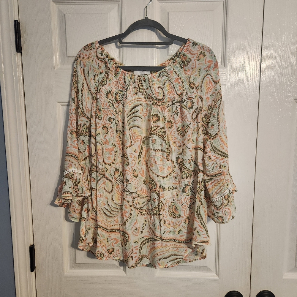 New Directions paisley print top